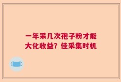 一年采几次孢子粉才能大化收益？佳采集时机