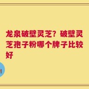 龙泉破壁灵芝？破壁灵芝孢子粉哪个牌子比较好
