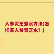 人参灵芝煮水方法(怎样煮人参灵芝水？)
