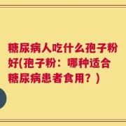糖尿病人吃什么孢子粉好(孢子粉：哪种适合糖尿病患者食用？)