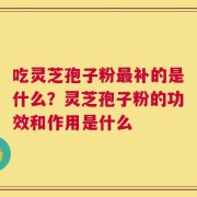 吃灵芝孢子粉最补的是什么？灵芝孢子粉的功效和作用是什么