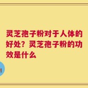 灵芝孢子粉对于人体的好处？灵芝孢子粉的功效是什么