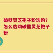 破壁灵芝孢子粉选购？怎么选购破壁灵芝袍子粉