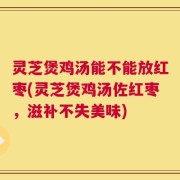 灵芝煲鸡汤能不能放红枣(灵芝煲鸡汤佐红枣，滋补不失美味)