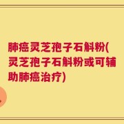 肺癌灵芝孢子石斛粉(灵芝孢子石斛粉或可辅助肺癌治疗)