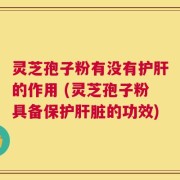灵芝孢子粉有没有护肝的作用 (灵芝孢子粉具备保护肝脏的功效)