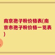 南京孢子粉价格表(南京市孢子粉价格一览表)