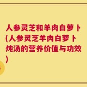 人参灵芝和羊肉白萝卜(人参灵芝羊肉白萝卜炖汤的营养价值与功效)