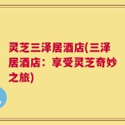 灵芝三泽居酒店(三泽居酒店：享受灵芝奇妙之旅)