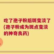 吃了孢子粉后斑变淡了(孢子粉成为斑点变淡的神奇良药)