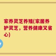 家养灵芝养殖(家居养护灵芝，营养健康又省心)