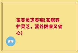 家养灵芝养殖(家居养护灵芝，营养健康又省心)