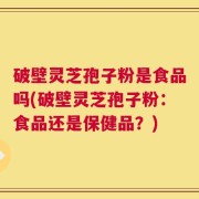 破壁灵芝孢子粉是食品吗(破壁灵芝孢子粉：食品还是保健品？)