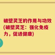 破壁灵芝的作用与功效(破壁灵芝：强化免疫力，促进健康)