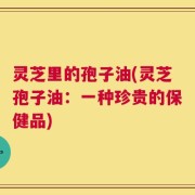 灵芝里的孢子油(灵芝孢子油：一种珍贵的保健品)