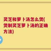 灵芝和萝卜汤怎么煲(煲制灵芝萝卜汤的正确方法)