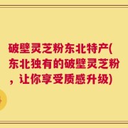 破壁灵芝粉东北特产(东北独有的破壁灵芝粉，让你享受质感升级)