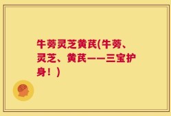 牛蒡灵芝黄芪(牛蒡、灵芝、黄芪——三宝护身！)