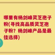 哪里有杨剑峰灵芝孢子粉(寻找高品质灵芝孢子粉？杨剑峰产品是最佳选择)
