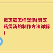 灵芝菇怎样煲汤(灵芝菇煲汤的制作方法详解)