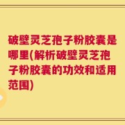 破壁灵芝孢子粉胶囊是哪里(解析破壁灵芝孢子粉胶囊的功效和适用范围)