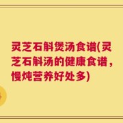 灵芝石斛煲汤食谱(灵芝石斛汤的健康食谱，慢炖营养好处多)