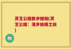灵芝公园散步随拍(灵芝公园：漫步拍摄之旅)