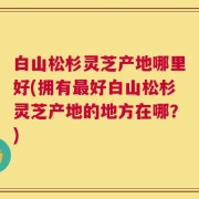 白山松杉灵芝产地哪里好(拥有最好白山松杉灵芝产地的地方在哪？)