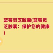 蓝莓灵芝胶囊(蓝莓灵芝胶囊：保护您的健康)