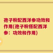 孢子粉配西洋参功效和作用(孢子粉搭配西洋参：功效和作用)