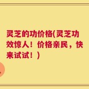 灵芝的功价格(灵芝功效惊人！价格亲民，快来试试！)