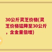 30公斤灵芝价格(灵芝价格猛降至30公斤，含金量倍增)