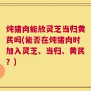 炖猪肉能放灵芝当归黄芪吗(能否在炖猪肉时加入灵芝、当归、黄芪？)