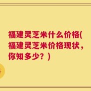 福建灵芝米什么价格(福建灵芝米价格现状，你知多少？)