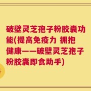 破壁灵芝孢子粉胶囊功能(提高免疫力 拥抱健康——破壁灵芝孢子粉胶囊即食助手)