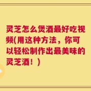 灵芝怎么煲酒最好吃视频(用这种方法，你可以轻松制作出最美味的灵芝酒！)
