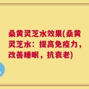 桑黄灵芝水效果(桑黄灵芝水：提高免疫力，改善睡眠，抗衰老)