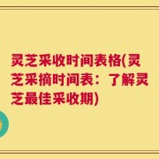 灵芝采收时间表格(灵芝采摘时间表：了解灵芝最佳采收期)