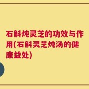 石斛炖灵芝的功效与作用(石斛灵芝炖汤的健康益处)