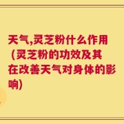 天气,灵芝粉什么作用 (灵芝粉的功效及其在改善天气对身体的影响)