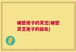 破壁孢子的灵芝(破壁灵芝孢子的益处)