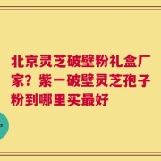 北京灵芝破壁粉礼盒厂家？紫一破壁灵芝孢子粉到哪里买最好