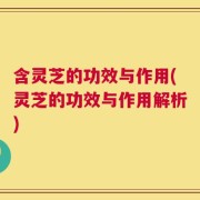 含灵芝的功效与作用(灵芝的功效与作用解析)