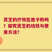 灵芝的疗效在孢子粉吗？探究灵芝的功效与使用方法？