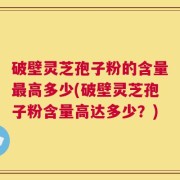 破壁灵芝孢子粉的含量最高多少(破壁灵芝孢子粉含量高达多少？)