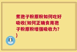 煮孢子粉原粉如何吃好吸收(如何正确食用孢子粉原粉增强吸收力？)