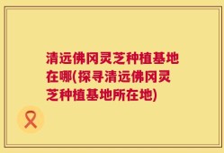 清远佛冈灵芝种植基地在哪(探寻清远佛冈灵芝种植基地所在地)