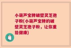 小葫芦宝牌破壁灵芝孢子粉(小葫芦宝牌的破壁灵芝孢子粉，让你重拾健康)
