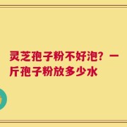 灵芝孢子粉不好泡？一斤孢子粉放多少水