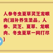 人参冬虫夏草灵芝龙眼肉(滋补养生圣品，人参、灵芝、夏草、龙眼肉、冬虫夏草一网打尽)